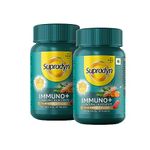 Supradyn® Immuno +, Multivitamin, Natural immunity booster with Vit C, Vit D, Zinc, Glutathione, Unique blend of Tulsi, Turmeric, Shatavari & Ashoka (Pack Of 2)