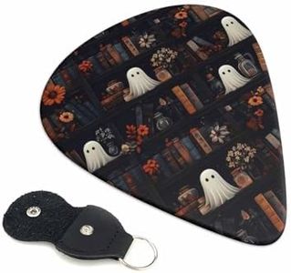 KWSAAHU Guitar Picks-Medium(0.71mm) Guitar Pics Acoustic for Electric Ukulele Bass, Unique Picks 6PCS Bring a Storage Bag Suitable Guitar Players Music Lovers - Bookshelf Ghost