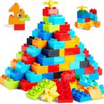 WYSWYG Classic Big Building Block Set, Large 240 Pieces Building Bricks, Compatible with All Major Brand Bulk Bricks, Toddler STEM Toys for Boys Girls Age 3 4 5 6 Years Old