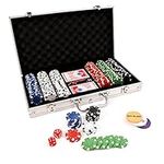 M.Y Texas Hold'em Poker Set - 300 Piece Set in Aluminium Case with 11.5g Heavyweight Poker Chips 2 Decks of Playing Cards Dealer Big Blind and Small Blind Buttons and 5 Dice