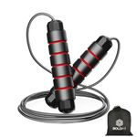 Boldfit PVC Skipping Rope For Men & Women Adjustable Jumping Rope , Exercise Rope For Workout -Red Black