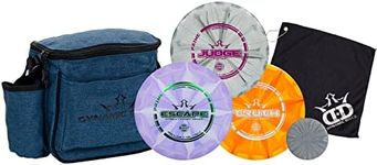 Dynamic Disc Golf Starter Set with Bag - Includes Frisbee Golf Bag, Driver, Midrange, Putter, Towel, & Mini Disc Golf Equipment (Midnight Blue) (3 Discs)