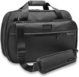 Briggs & Riley Expandable Cabin Bag - Personal Item Travel Bag for Women & Men, Carry On Duffle Style Bag, Fits Under Airplane Seat, Weekender & Overnight Luggage - Baseline Collection, Black