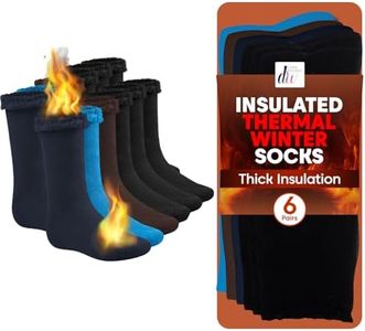 Debra Weitzner Thermal Socks for Men Women Warm Socks 4/6 Pairs Crew Winter Thick Boot Socks