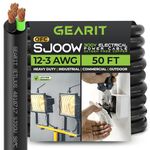 GearIT 12/3 12 AWG Portable Power Cable (50 Feet - 3 Conductor) SJOOW 300V 12 Gauge Electric Wire for Motor Leads, Portable Lights, Battery Chargers, Stage Lights and Machinery -50ft Electrical Cord