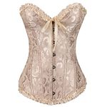 Zeiayuas Pink Corset for Women UK Bustiers Corsets Bridal Lingerie Lace up Satin Boned Corset Top Gothic Waist Cinchers Overbust Bodysuit Sweetheart Shapewear Ladies Jacquard Underbust