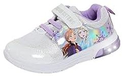 Disney Frozen 2 Light Up Trainers for Girls Trainers Kids Elsa Anna Sports Shoes with Flashing Lights Silver EU 29 / UK 11 Child