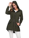 Anorak Jacket Women Lightweight Portable Rain Jacket All Weather Coats Green M