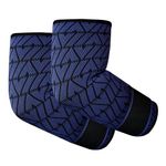 Dr Fitzy 1 Pair Elbow Support for Gym Workout, 3d Compression Tennis Elbow Band for Men and Women, Elbow Sleeves for Gym with Arm Band and Anti Slip Grip, 2 Units Elbow Cap Brace for Pain Relief (Blue, L)