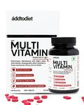 Addtodiet Multivitamin for Men & Women - 100 Tablets (Veg) | 34 Vital Ingredients with Pre & Probiotics, Ashwagandha, Black Elderberry, ALA, Chromium Picolinate | Immunity, Skin Health, Antioxidants