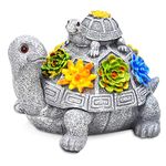 Ashtray,Smokeless Ashtrays for Cigarettes,Ashtray with Lid for Outdoor Indoor,Cute Turtle Ashtray with Flower for Patio Decor,Resin Weed Ash tray for Home Porch Outside Decor