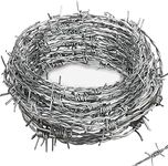 4 Point Barbed Wire, 18 Gauge Real Barb Wire Roll 40 Feet Barbwire for Fence, Baseball Bat, Bird Feeder, Garden & Crafts