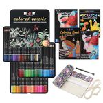 H & B 72 Colouring Pencils for Adults with Metal Box and Portable Carry Bag,Art Coloring Pencils with 2 Coloring Book,Color Pencils for Artists Sketching Drawing, Art Supplies for Kids