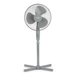 LIVIVO Electric 16” Pedestal Fan – Powerful Free Standing Oscillating and Tilting 50W Height Adjustable Rotating Stand Tower Fan Mesh Safety Grill (Grey)