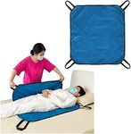 NEPPT Positioning Pad Draw Sheet Patient Transfer Board Lift Sheet Slide Protective Hospital Bed Mat with Handles for Incontinence, Bariatric, Elderly - Reusable & Washable (Blue-39" x 46")