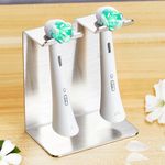 Toothbrush Head Holder Wall Mounted, Electric Toothbrush Holders for Bathroom, Stainless Steel Metal Toothbrush Holder Organiser, Tooth Brush Holder Self Adhesive Non Screw or Tabletop