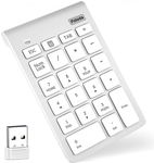 Foloda Wireless Number Pad, Portable 2.4Ghz USB 10 Keys Financial Accounting Numeric Keypad Data Entry Numpad for Laptop, PC, Desktop