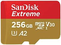 SanDisk 256GB Extreme microSDXC UHS-I Memory Card with Adapter - Up to 190MB/s, C10, U3, V30, 4K, 5K, A2, Micro SD Card - SDSQXAV-256G-GN6MA