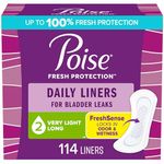 Poise Daily Postpartum Incontinence Panty Liners, Very Light Absorbency, Long, 114 Count