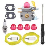 Hippotech Carburetor and Tune Up Kit Spark Plug for Craftsman Poulan Weedeater MX550 MX557 P1500 P2500 P3500 TE475 TE475Y XT260 XT700 String Trimmer Brushcutter