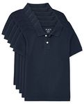 The Children's Place Boys Multipack Short Sleeve Pique Polo, Nautico 5-Pack, Medium