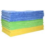 Polyte Premium Microfiber Cleaning Towel Ultrasonic Cut Edgeless, 16 x 16 in, 24 Pack