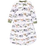 Hudson Baby Unisex Baby Premium Quilted Long Sleeve Sleeping Bag and Wearable Blanket, Safari Life, 12-18 Months