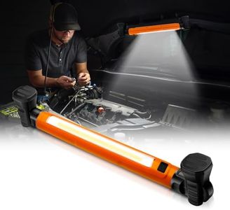 DIKHEE Work Light, 3000LM Bright LED Work Light, 5200mAh Rechargeable Magnetic Underhood Work Light with Hooks and Power Output, Protable Cordless Battery Powered Work Light for Garage, Workshop