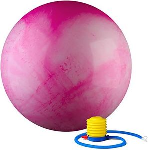Black Mountain Static Strength Exercise 2000Lbs Stability Ball with Pump Multi-Colored, Pink, 75 cm