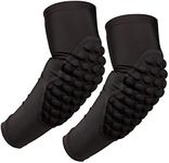 1 Pair Athletic Sports Sleeve Youth Compression Arm Sleeves w Elbow Pads for Skateboard Black YL