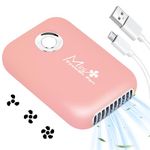 Buqikma Eyelashes Rechargeable Fan, Mini Lash Fan Eyelash Extensions Portable USB Handheld Fan Dryer Air Conditioning Blower for Eyelash Extension Supplies (Pink)