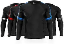 Sanabul Core Long Sleeve Jiu Jitsu Rash Guard MMA BJJ Wrestling Shirt Grappling - Blue/Black, XX-Large