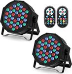 U`King 2PCS LED Par Can Lights 36 LED 72W Stage Light RGB Wash Light with Wireless Remote by Controlled 7 Modes for DJ Disco Wedding Party Stage Lighting