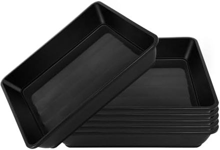 GUGEMEI Square Plant Saucer 4 6 9 10 12 14 16 17 Inch, Plant Water Dray Tray, Durable Plastic Plant Trays for Indoors, Plastic Flower Plant Pot Saucer, Plant Drip Tray Outdoors(4 inch,6 Pack)