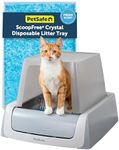 PetSafe Scoop Crystal Pro Automatic Self Cleaning Cat Litter Box (27.6x19.1x16), Comes with 1 Disposable Litter Tray (Grey)