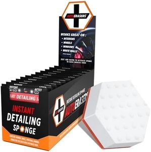 AutoERASERS™ Instant Detailing Car Bikes Wash Sponge, Non-Scratch Car Cleaning Sponge, Dual-Sided Auto Cleaning Sponges Pre-Moistened and Portable for On-The-Go Use, Pack of 12