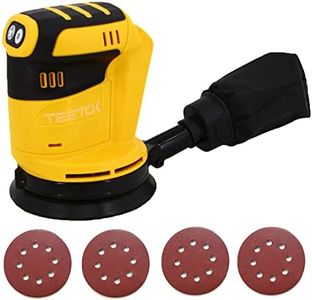 Orbital Sander Compatible for DEWALT 18V 20V Battery, Cordless Random Orbital Sander with 4Pcs Sandpapers & Collection Bag, 360°Rotating Sanding Base Plate, for Sanding, Polishing (Tool only)