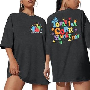 Today Is A Core Memory Day Shirt Women Magical Vacation Tee Inspired Tee Oversize Friends Trip Tops, Dark Gray, Large