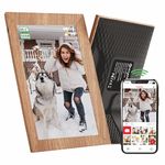 Avyona 10.1 Inch WiFi Digital Photo Frame | Share Photos & Videos Instantly with Frameo | IPS Touch Display, 32GB Internal Memory, Smart Orientation Support | Elegant Wooden Brown Frame for Home
