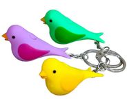 AMANVANI Bird Shape Sound Keychain, Key Chains for Car, Scooty, Girls Boys Gifts, Birthday, LED Light Keychain, Bag Pendant, Cartoon keyring for Girls Boys Return Gift (2pcs)