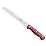 TRAMONTINA Polywood Stainless Steel Bread Knife/Chaku,17.7cm/7" | Wavy/Serrated Edge Knife | Treated Brazilian Polywood Handle | Impact Resistant | Heat Resistant |Dishwasher Safe | 5 Year Warranty*