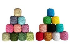 Homeistic Applience Crochet Cotton Tatting Thread Yarn for Knitting and Craft Making Combo 35 to 40 m Approximate and Thread Size is 1 MM (2nd Light + 3rd Regular Multicolor, Pack of 20)