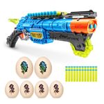 XSHOT Dino Attack Claw Hunter Foam Dart Blaster (24 Darts, 2 Medium Eggs, 4 Small Eggs), Blue Toy Blaster