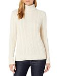 Amazon Essentials Women's Fisherman Cable Roll-Neck Jumper (Available in Plus Size), Cream, S