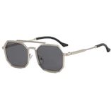 AUGEN By Visions India Retro Vintage Round Metal Abstract Unisex Sunglasses UV400 Protected Medium Size (C10, 170)