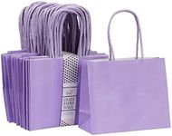 Sparkle and Bash 50 Pack Purple Paper Gift Bags with Handles, Bulk Set for Birthday Themed Party Favors, Presents (6 x 5 x 2.5 In)