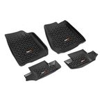 Rugged Ridge All-Terrain 12987.02 Black Front and Rear Floor Liner Kit for Select Jeep Wrangler Models