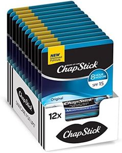 ChapStick Moisturizer (Original Flavor, 0.15 Ounce) Lip Balm Tube, Skin Protectant, Lip Care, SPF 15 (12 Sticks)
