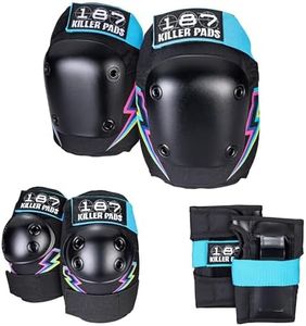 187 Killer Pads Six Pack Pad Set, Protective Gear for Elbows, Knees, and Wrists - Ideal for Skateboarding, Roller Skating, and Inline Skating