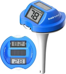 BaldrTherm Pool Thermometer Solar Digital Floating, High Precision Large Screen Without Fogging with Double-Sided Display Screen for Swimming Pool, Aquarium, Spa, Hot Spring, Ponds